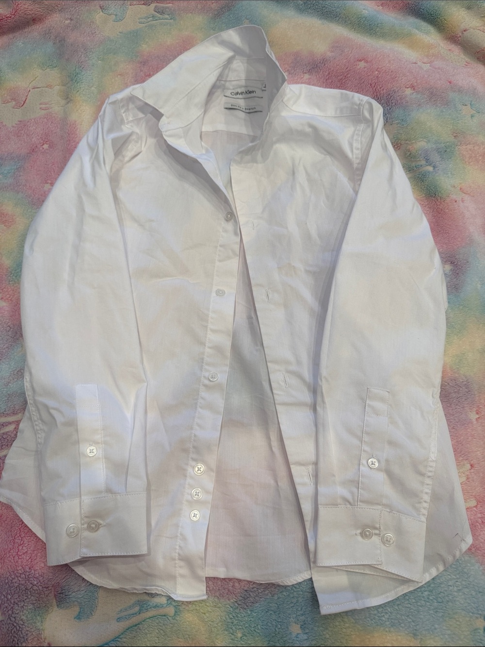 Calvin Klein White Men’s Button-Front Dress Shirt